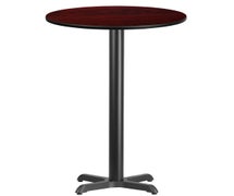 Flash Furniture 24'' Round Laminate Table Top with 22'' x 22'' Bar Height Table Base  - Mahogany