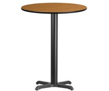 Flash Furniture 24'' Round Laminate Table Top with 22'' x 22'' Bar Height Table Base  - Natural