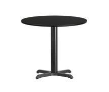Flash Furniture 24'' Round Laminate Table Top with 22'' x 22'' Table Height Base  - Black