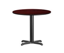 Flash Furniture 24'' Round Laminate Table Top with 22'' x 22'' Table Height Base  - Mahogany