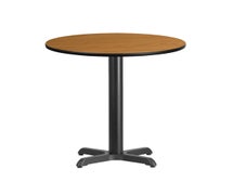 Flash Furniture 24'' Round Laminate Table Top with 22'' x 22'' Table Height Base  - Natural