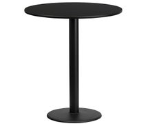 Flash Furniture XU-RD-24-BLKTB-TR18B-GG 24'' Round Laminate Table Top with 18'' Round Bar Height Table Base  - Black