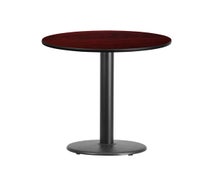 Flash Furniture XU-RD-24-BLKTB-TR18-GG 24'' Round Laminate Table Top with 18'' Round Table Height Base  - Mahogany