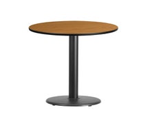 Flash Furniture XU-RD-24-BLKTB-TR18-GG 24'' Round Laminate Table Top with 18'' Round Table Height Base  - Natural