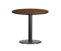 Flash Furniture XU-RD-24-BLKTB-TR18-GG 24'' Round Laminate Table Top with 18'' Round Table Height Base  - Walnut