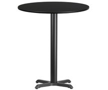 Flash Furniture 30'' Round Laminate Table Top with 22'' x 22'' Bar Height Table Base  - Black
