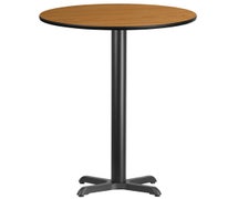 Flash Furniture 30'' Round Laminate Table Top with 22'' x 22'' Bar Height Table Base  - Natural