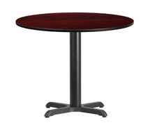 Flash Furniture 30'' Round Laminate Table Top with 22'' x 22'' Table Height Base  - Mahogany