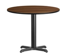 Flash Furniture 30'' Round Laminate Table Top with 22'' x 22'' Table Height Base  - Walnut