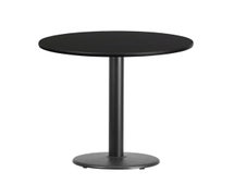 Flash Furniture XU-RD-30-BLKTB-TR18-GG 30'' Round Laminate Table Top with 18'' Round Table Height Base  - Black