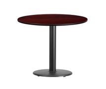 Flash Furniture XU-RD-30-BLKTB-TR18-GG 30'' Round Laminate Table Top with 18'' Round Table Height Base  - Mahogany