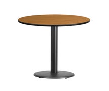 Flash Furniture XU-RD-30-BLKTB-TR18-GG 30'' Round Laminate Table Top with 18'' Round Table Height Base  - Natural