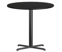 Flash Furniture 36'' Round Laminate Table Top with 30'' x 30'' Bar Height Table Base  - Black