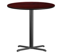 Flash Furniture 36'' Round Laminate Table Top with 30'' x 30'' Bar Height Table Base  - Mahogany