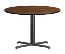 Flash Furniture 36'' Round Laminate Table Top with 30'' x 30'' Table Height Base - Walnut