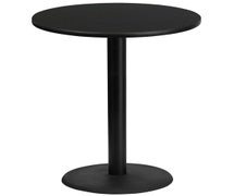 Flash Furniture XU-RD-36-BLKTB-TR24B-GG 36'' Round Laminate Table Top with 24'' Round Bar Height Table Base  - Black