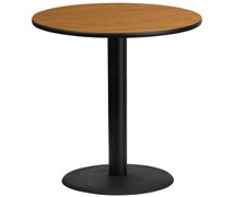Flash Furniture XU-RD-36-BLKTB-TR24B-GG 36'' Round Laminate Table Top with 24'' Round Bar Height Table Base  - Natural