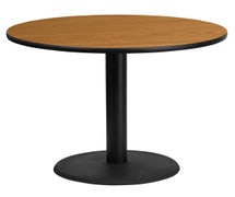 Flash Furniture XU-RD-36-BLKTB-TR24-GG 36'' Round Laminate Table Top with 24'' Round Table Height Base  - Natural