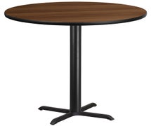 Flash Furniture 42'' Round Laminate Table Top with 33'' x 33'' Bar Height Table Base  - Walnut
