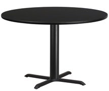 Flash Furniture 42'' Round Black Laminate Table Top with 33'' x 33'' Table Height Base, Black