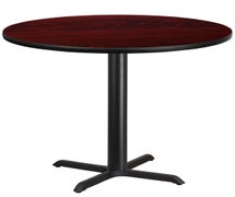 Flash Furniture 42'' Round Laminate Table Top with 33'' x 33'' Table Height Base  - Mahogany