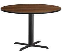 Flash Furniture 42'' Round Laminate Table Top with 33'' x 33'' Table Height Base  - Walnut
