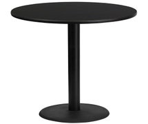 Flash Furniture XU-RD-42-BLKTB-TR24B-GG 42'' Round Laminate Table Top with 24'' Round Bar Height Table Base  - Black