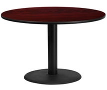 Flash Furniture XU-RD-42-BLKTB-TR24-GG 42'' Round Laminate Table Top with 24'' Round Table Height Base  - Mahogany