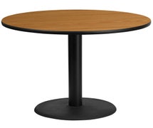 Flash Furniture XU-RD-42-BLKTB-TR24-GG 42'' Round Laminate Table Top with 24'' Round Table Height Base  - Natural