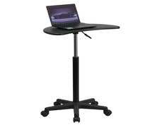 Flash Furniture NAN-JN-2792-GG Height Adjustable Mobile Laptop Computer Desk with Black Top