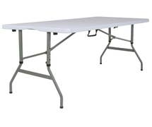 Flash Furniture RB-3050FH-ADJ-GG 30''W x 60''L Height Adjustable Bi-Fold Granite White Plastic Folding Table