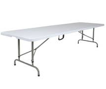 Flash Furniture RB-3096FH-ADJ-GG 30''W x 96''L Height Adjustable Bi-Fold Granite White Plastic Folding Table