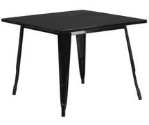 Flash Furniture ET-CT002-1-BK-GG Commercial Grade 31.5" Square Black Metal Indoor-Outdoor Table