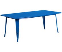 Flash Furniture ET-CT005-BL-GG Commercial Grade 31.5" x 63" Rectangular Blue Metal Indoor-Outdoor Table