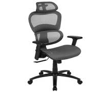 Flash Furniture Ergonomic Mesh Office Chair with 2-to-1 Synchro-Tilt, Adjustable Headrest, Lumbar Support, and Adjustable Pivot Arms in Gray