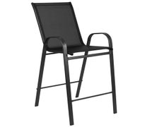 Flash 2-JJ-092H-GG Brazos Black Outdoor Barstool with Flex Material, Pack of 2