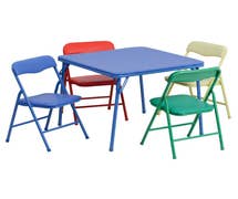 Kids Colorful 5 Piece Folding Table and Chair Set