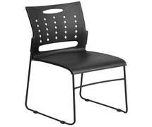 HERCULES Series 881 lb. Capacity Black Sled Base Stack Chair with Air-Vent Back