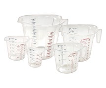 Winco PMCP-5SET Polycarbonate Measuring Cup Set, 5 pcs, Color Graduations