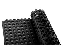 Winco RBMI-33K Interlocking Rubber Floor Mat, 3'x3', Black