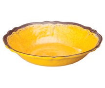 Winco WDM001-407 Ardesia Luzia 13-3/4"Dia Melamine Hammered Bowl, Blue, 12pcs/case, Yellow