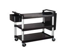 Value Series Small Bussing Cart Kit with Silverware Bin and Refuse Bin, 32"Wx16-1/8"Dx36-3/4"H, Black