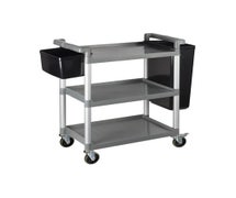 Value Series Small Bussing Cart Kit with Silverware Bin and Refuse Bin, 32"Wx16-1/8"Dx36-3/4"H, Gray
