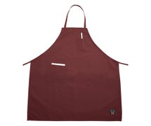 Winco BA-P - Full Length Downing Bib Apron - Assorted Colors - Pen/Thermometer and Pad Pockets, Burgundy