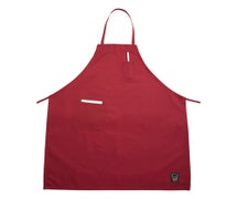 Winco BA-P - Full Length Downing Bib Apron - Assorted Colors - Pen/Thermometer and Pad Pockets, Red