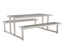 Zuo Modern 703784 Cuomo Picnic Table, Brushed Aluminum