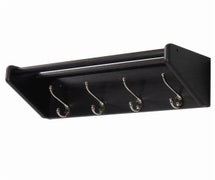 Wooden Mallet 24HCR 4 Hook Shelf, Nickel Hooks, Black Finish