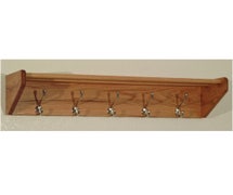 Wooden Mallet 32HCR 5 Hook Shelf, Light Oak