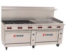 Wolf Ranges C72-SS-6B-36G Challenger XL 72"W, 6 Burners, 2 Bakers Ovens, Manual Ignition, Natural Gas