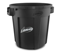 Libman 1570 32-Gallon Vented Plastic Trash Can, Black (Case of 6)